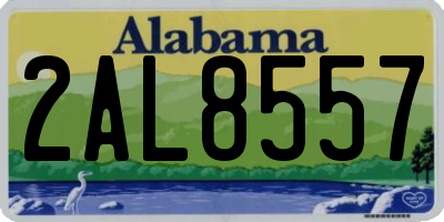 AL license plate 2AL8557