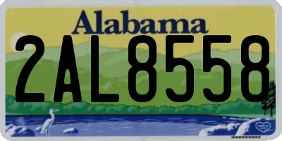 AL license plate 2AL8558