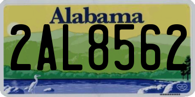 AL license plate 2AL8562
