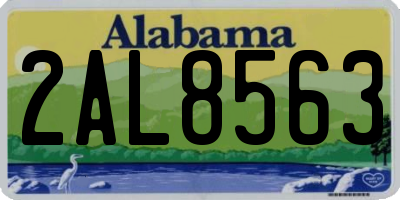 AL license plate 2AL8563