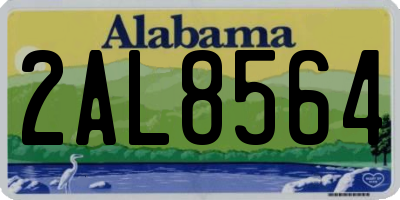 AL license plate 2AL8564