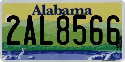 AL license plate 2AL8566