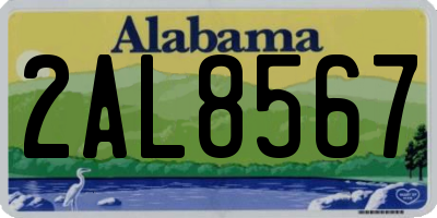 AL license plate 2AL8567