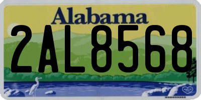 AL license plate 2AL8568