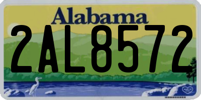 AL license plate 2AL8572