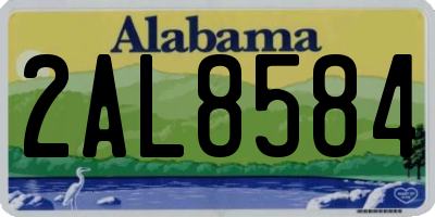 AL license plate 2AL8584