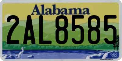 AL license plate 2AL8585