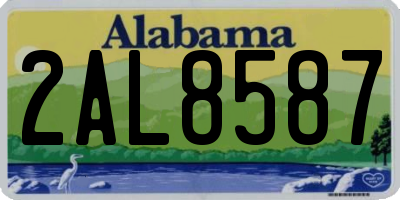 AL license plate 2AL8587