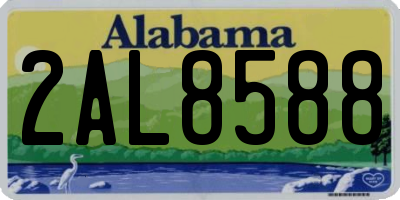 AL license plate 2AL8588