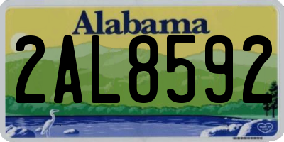 AL license plate 2AL8592