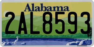 AL license plate 2AL8593