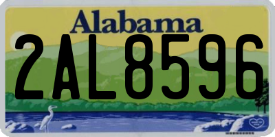 AL license plate 2AL8596