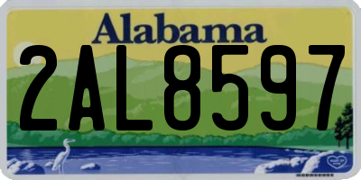 AL license plate 2AL8597