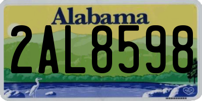 AL license plate 2AL8598