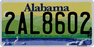 AL license plate 2AL8602