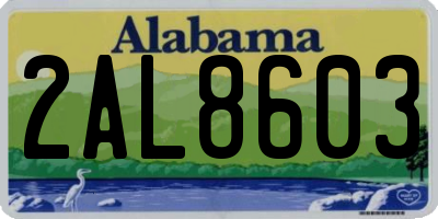 AL license plate 2AL8603