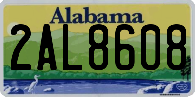AL license plate 2AL8608