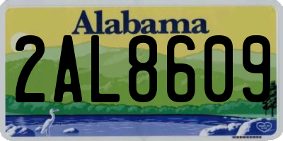 AL license plate 2AL8609