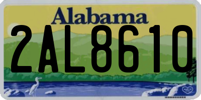 AL license plate 2AL8610