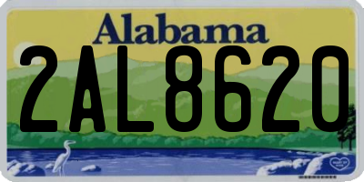 AL license plate 2AL8620