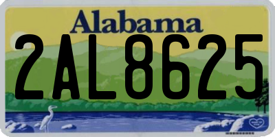 AL license plate 2AL8625