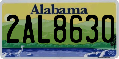 AL license plate 2AL8630