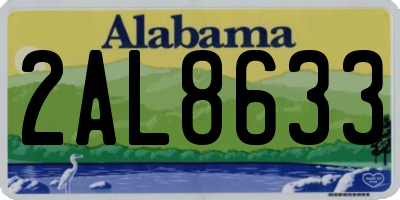 AL license plate 2AL8633
