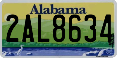 AL license plate 2AL8634