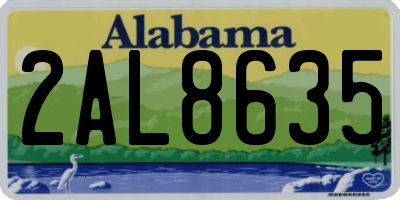 AL license plate 2AL8635