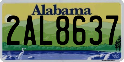 AL license plate 2AL8637