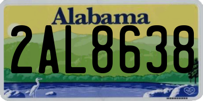 AL license plate 2AL8638