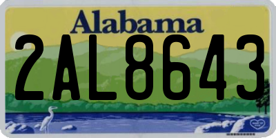 AL license plate 2AL8643