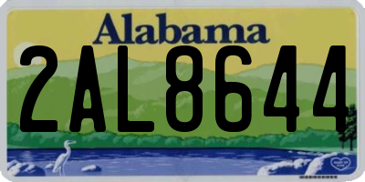 AL license plate 2AL8644