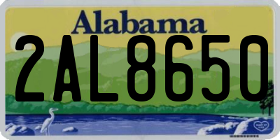AL license plate 2AL8650