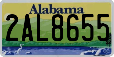 AL license plate 2AL8655