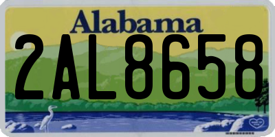 AL license plate 2AL8658