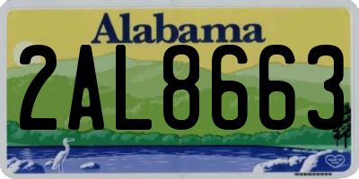 AL license plate 2AL8663