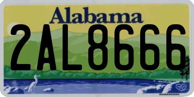 AL license plate 2AL8666