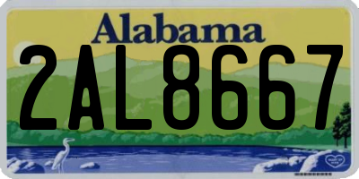 AL license plate 2AL8667