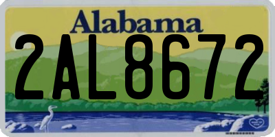 AL license plate 2AL8672