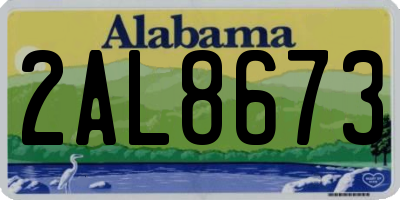 AL license plate 2AL8673