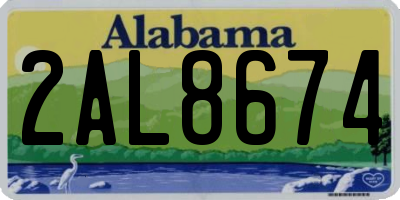 AL license plate 2AL8674