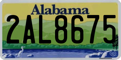 AL license plate 2AL8675