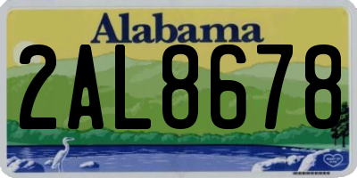 AL license plate 2AL8678