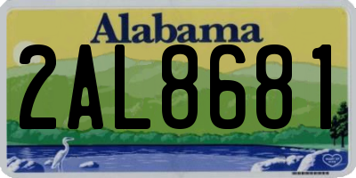 AL license plate 2AL8681