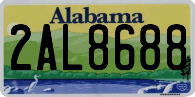 AL license plate 2AL8688