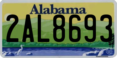 AL license plate 2AL8693