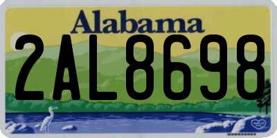 AL license plate 2AL8698