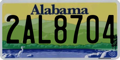 AL license plate 2AL8704