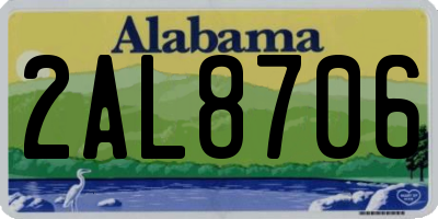 AL license plate 2AL8706